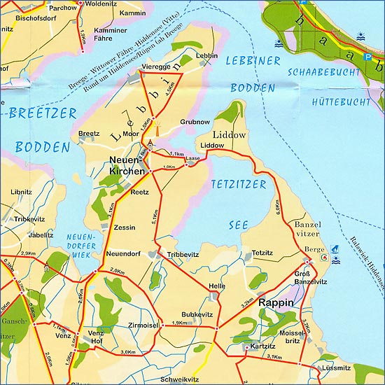 Karte Radtour Halbinsel Lebbin